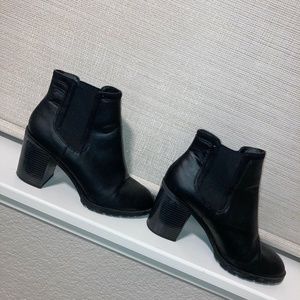 Bershka Black Leather Booties